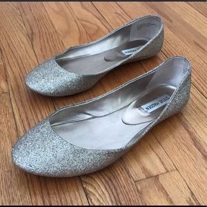 Steven Madden Gold Glitter Ballet Flats